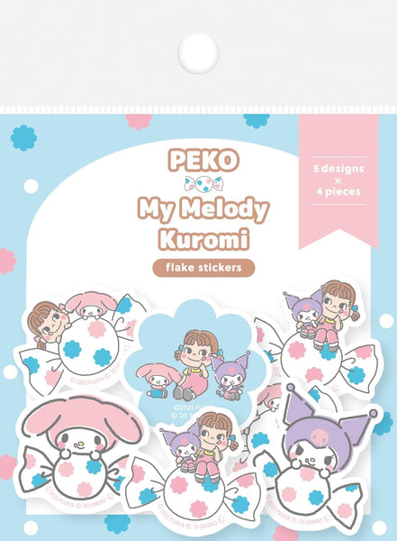 Sanrio Characters x PEKO Flake Stickers Set of 4 - Dot & Checker