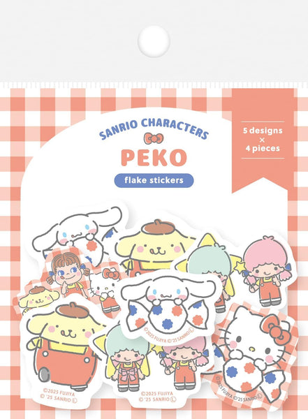 Sanrio Characters x PEKO Flake Stickers Set of 4 - Dot & Checker