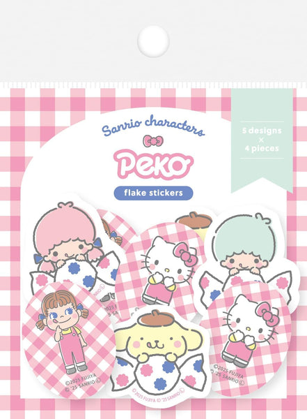 Sanrio Characters x PEKO Flake Stickers Set of 4 - Dot & Checker