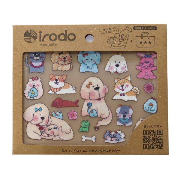 Irodo Fabric Transfer Sticker Set of 2 - Dog Friends Collection