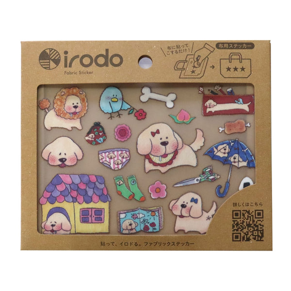 Irodo Fabric Transfer Sticker Set of 2 - Dog Friends Collection