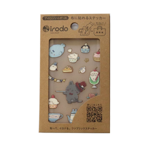 Irodo Fabric Transfer Sticker (No Iron-On Required) - Black Cat Tea Party 90198 (Pack of 5)
