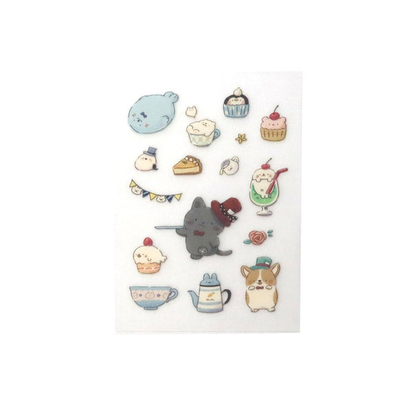 Irodo Fabric Transfer Sticker (No Iron-On Required) - Black Cat Tea Party 90198 (Pack of 5) | papermindstationery.com
