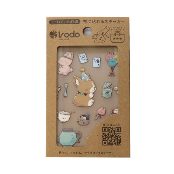 Irodo Fabric Transfer Sticker (No Iron-On Required) - Corgis and Sweets 90199 (Pack of 5) | papermindstationery.com