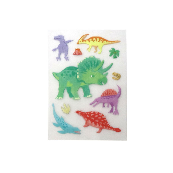 Irodo Fabric Transfer Sticker (No Iron-On Required) - Dinosaur (Triceratops) 90214 (Pack of 5) | papermindstationery.com