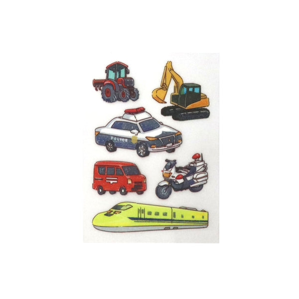 Irodo Fabric Transfer Sticker (No Iron-On Required) - Working Vehicles 90216 (Pack of 5) | papermindstationery.com