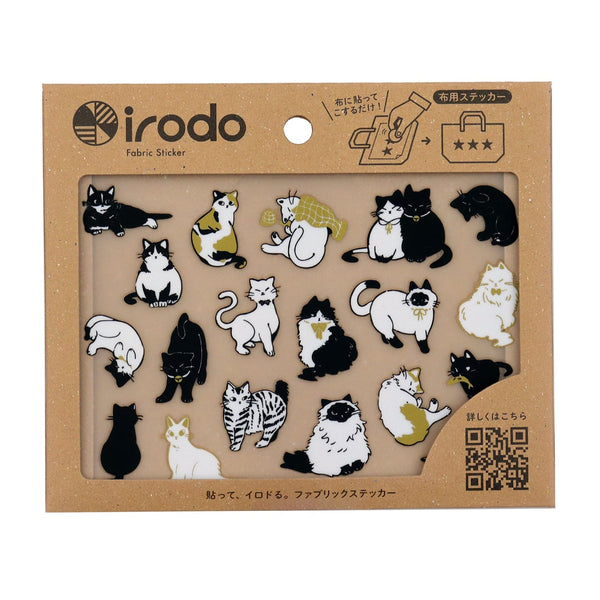 Irodo Fabric Transfer Sticker Set of 2 - Shirokuro Circus & Stylish Cat