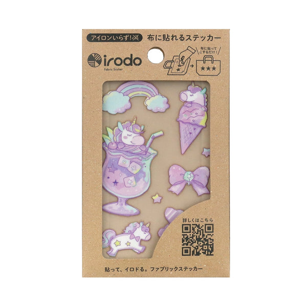 Irodo Fabric Transfer Sticker Set of 2 - Purple Unicorn & Aqua Penguin