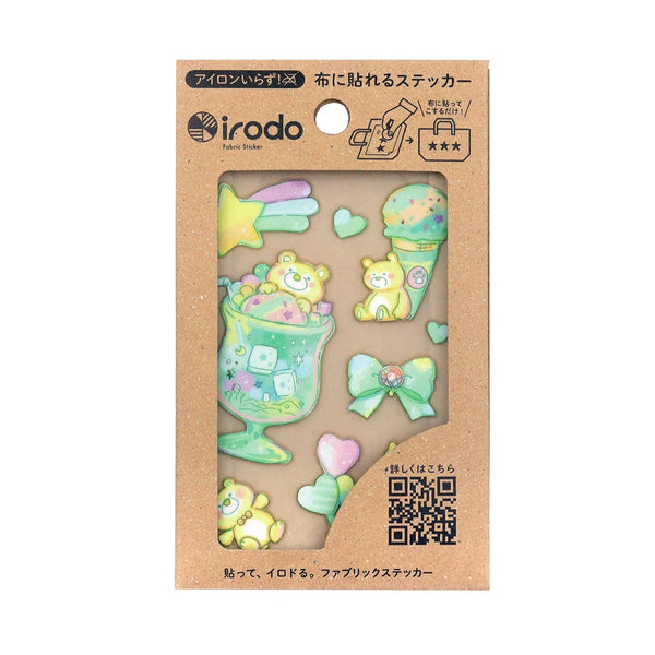 Irodo Fabric Transfer Sticker Set of 2 - Mint Bear & Pink Rabbit