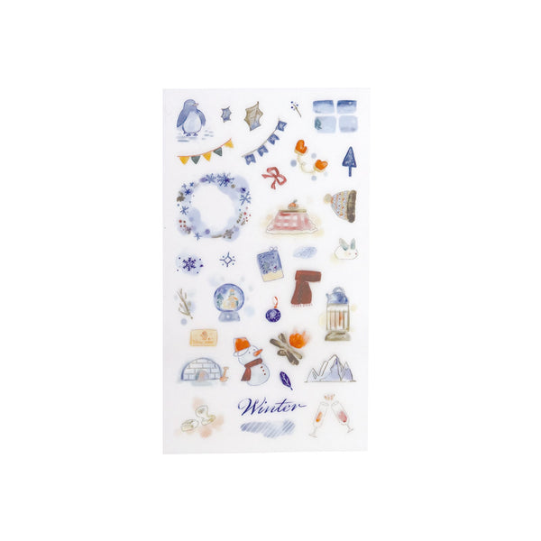 Irodo Paper Transfer Sticker Sheet Set of 4 - Four Seasons Spring, Summer, Autumn & Winter