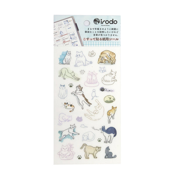 Irodo Paper Transfer Stickers - Cat Assorted