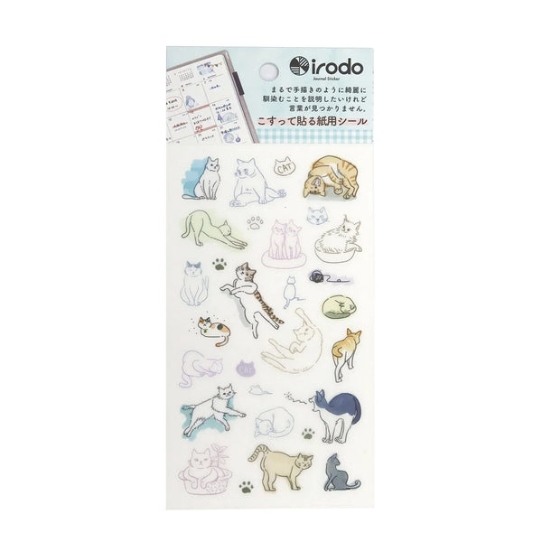 Irodo Paper Transfer Stickers - Cat Assorted 90506 | papermindstationery.com