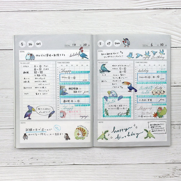 Irodo Paper Transfer Sticker Sheet Set of 4 - Animal Decor Cat, Dog, Bird & Square Decor