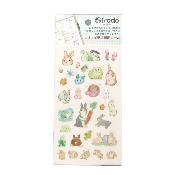 Decorative your diary in cutie bunny theme with Irodo Paper Transfer Stickers - Rabbit  90521