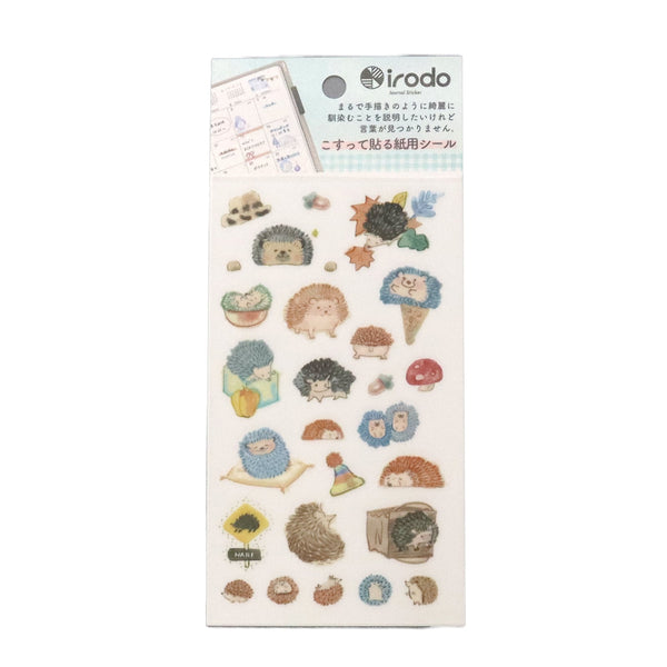Irodo Paper Transfer Stickers - Hedgehog 90522 - Papermind Stationery