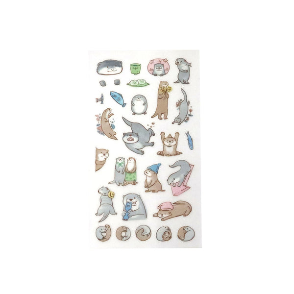 cute animal-themed stickers by Irodo Paper Transfer Stickers - Otter - Papermind Stationery