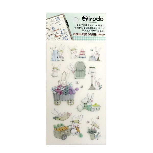 Irodo Paper Transfer Stickers - White Rabbit 90533 | papermindstationery.com