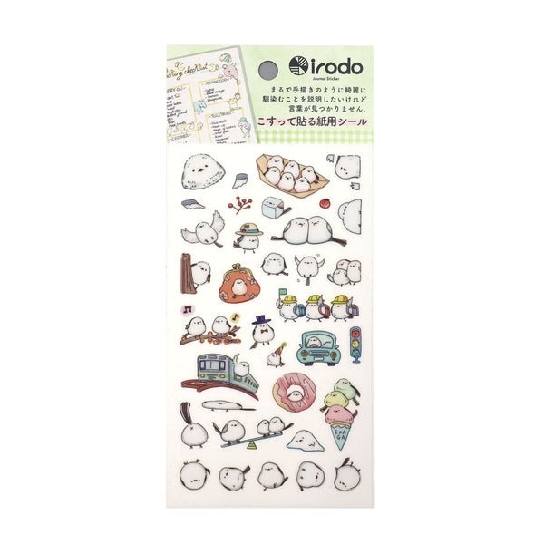 Irodo Paper Transfer Stickers - Long-tailed Tit Bird シマエナガ 90547
