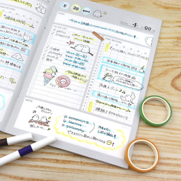 Decorate your diary book with Irodo Paper Transfer Stickers - Long-tailed Tit Bird 90547 