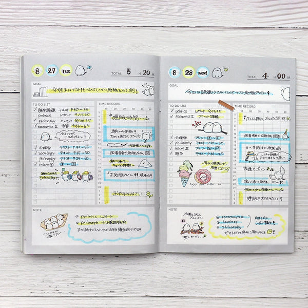 Decorate your diary with Irodo Paper Transfer Stickers - Cutie Long-tailed Tit Bird 90547 