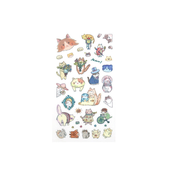 Irodo Paper Transfer Stickers - Long Hair Cat