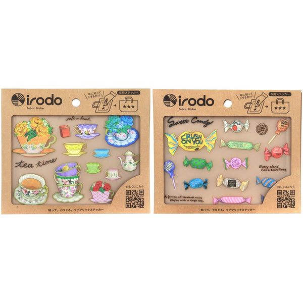 Irodo Fabric Transfer Sticker Set of 2 - Tea Cup & Candy