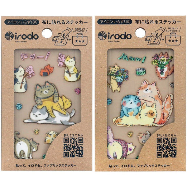 Irodo Fabric Transfer Sticker Set of 2 - Cat Collection