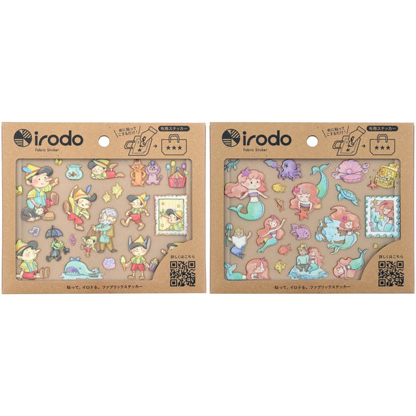 Irodo Fabric Transfer Sticker Set of 2 - Pinocchio & Mermaid Princess