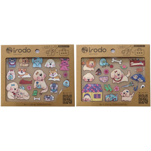 Irodo Fabric Transfer Sticker Set of 2 - Dog Friends Collection