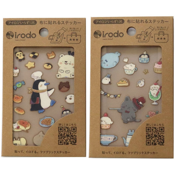 Irodo Fabric Transfer Sticker Set of 2 - Animal Café Collection