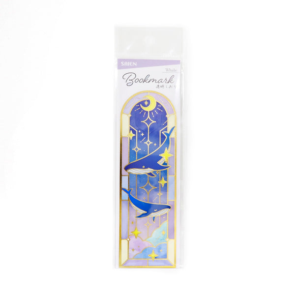 Kamiiso SAIEN Transparent Bookmark - Whale (Pack of 10) | papermindstationery.com