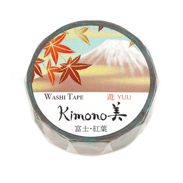 Kamiiso Sansyo 15mm Washi Tape - Kimono Fuji & Autumn Leaves GR2063 | papermindstationery.com