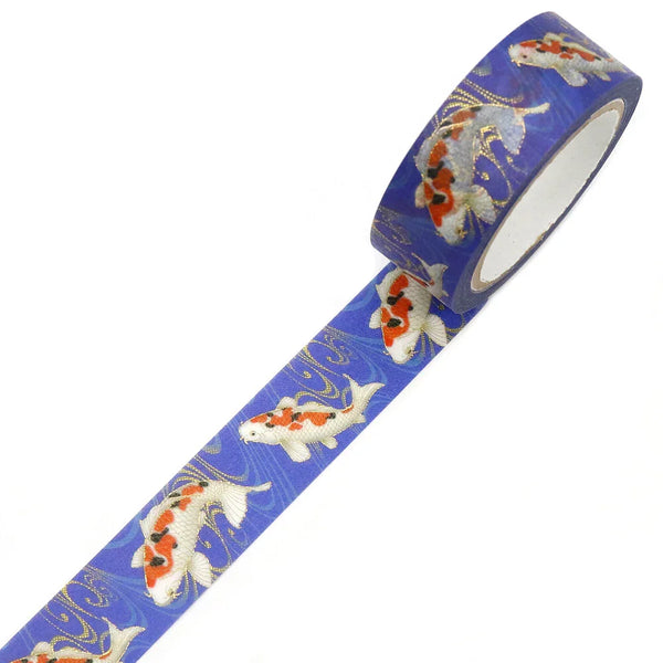 Kamiiso Sansyo 15mm Washi Tape - Kimono Nishikigoi Koi Fish GR2073 | papermindstationery.com