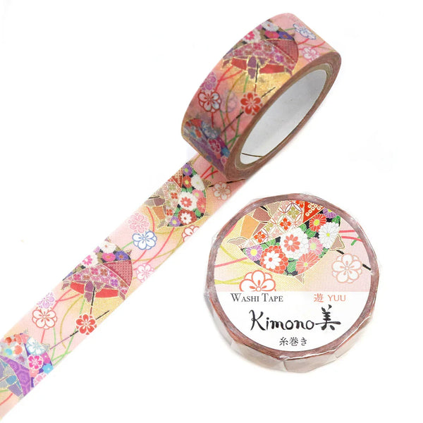 Kamiiso Sansyo 15mm Washi Tape - Kimono Spool of Thread GR2075