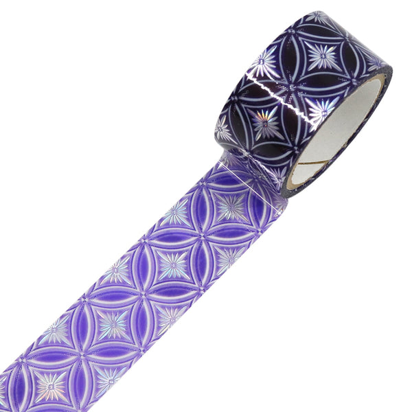 Kamiiso Japanese Traditional Beauty Kiriko (KIRIKO) Clear Tape - Shippo (Seven Treasures), 20mm x 3m roll, Hologram Foil (Pack of 10) | papermindstationery.com