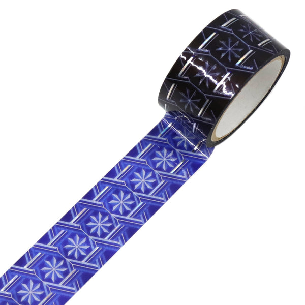 Kamiiso Japanese Traditional Beauty Kiriko (KIRIKO) Clear Tape - Kagome (Basket Weave), 20mm x 3m roll, Hologram Foil (Pack of 10) | papermindstationery.com