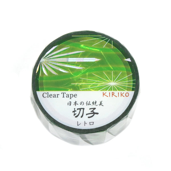 Kamiiso Japanese Traditional Beauty Kiriko (KIRIKO) Clear Tape - Retro, 20mm x 3m roll, Hologram Foil (Pack of 10) | papermindstationery.com