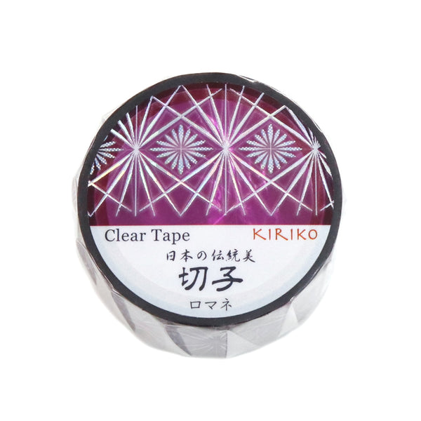 Kamiiso Japanese Traditional Beauty Kiriko (KIRIKO) Clear Tape - Romane, 20mm x 3m roll, Hologram Foil (Pack of 10) | papermindstationery.com