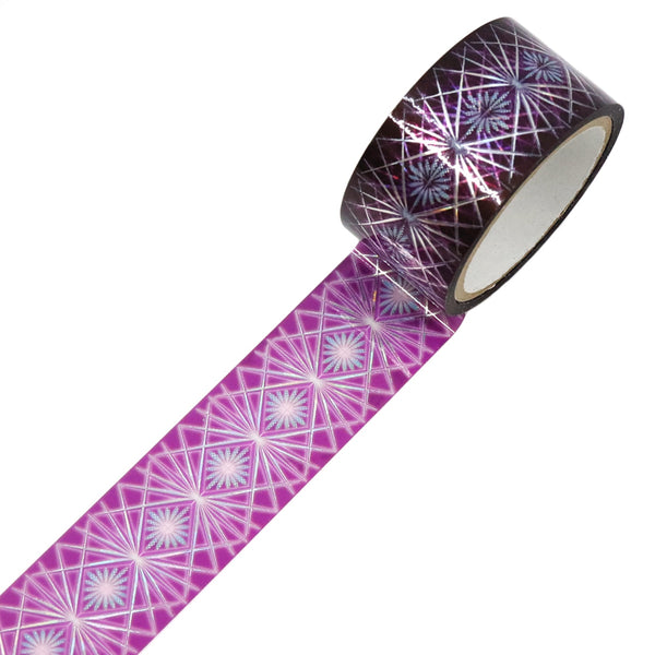 Kamiiso Japanese Traditional Beauty Kiriko (KIRIKO) Clear Tape - Romane, 20mm x 3m roll, Hologram Foil (Pack of 10) | papermindstationery.com