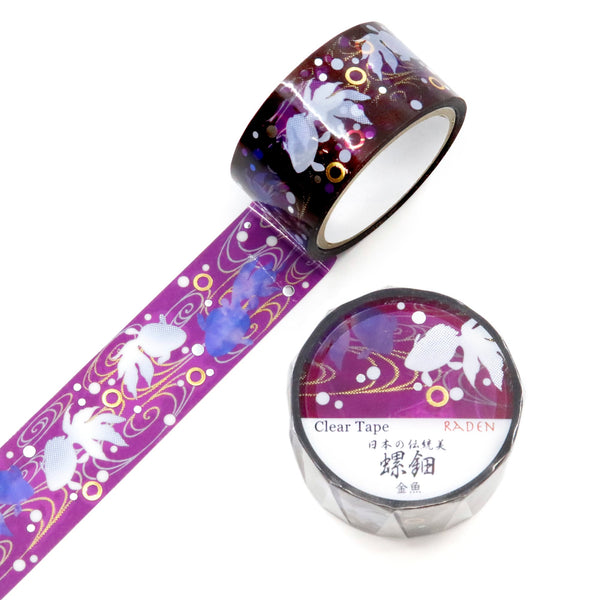Kamiiso 20mm Clear Tape Traditional Japanese Beauty - Raden Goldfish (Pack of 10) | papermindstationery.com