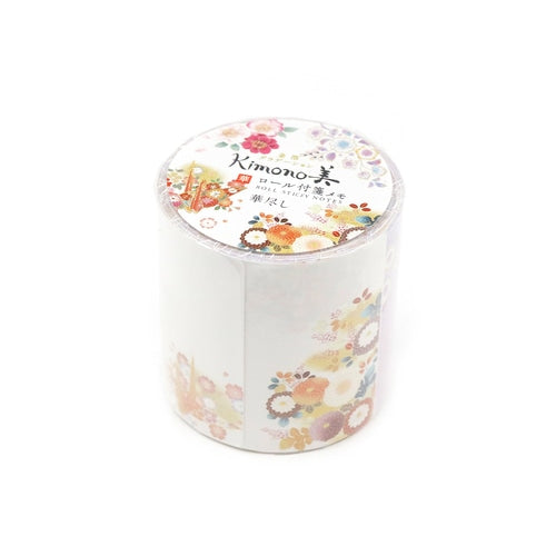 Kimono Beauty Roll Sticky Notes - Hanazukushi (Flower Collection) Gold Foil Gradation - 4 Designs (Pack of 10) | papermindstationery.com