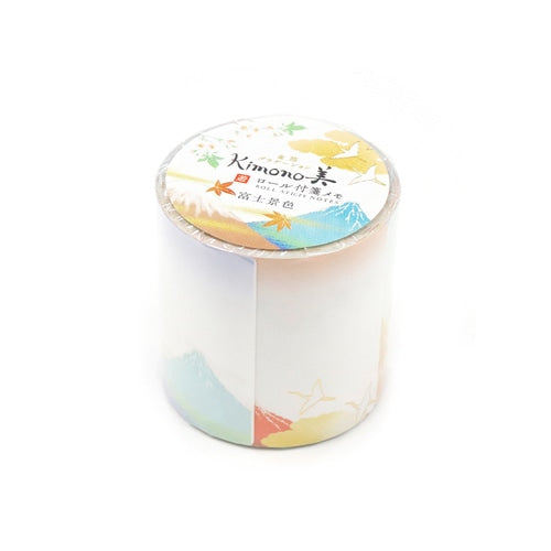 Kimono Beauty Roll Sticky Notes - Fuji Landscape (Fujigeshiki) Gold Foil Gradient (Pack of 10) | papermindstationery.com