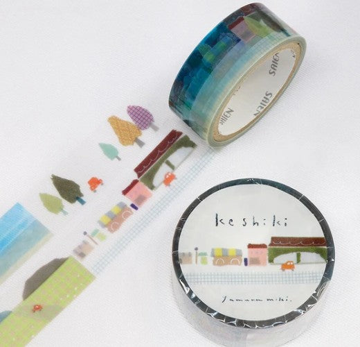 Kamiiso Miki Tamura Clear Tape - Keshiki (Scenery), 15mm x 3m roll