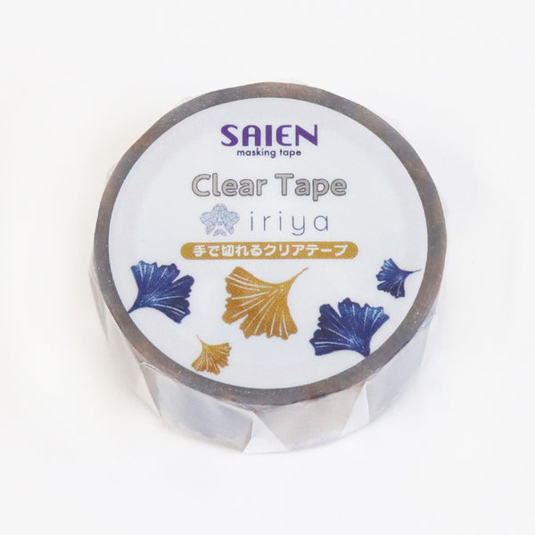 Kamiiso SAIEN Clear Tape - Ariane GERARD x SAIEN: Ginkgo, 15mm x 3m, Tearable by Hand