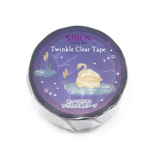 Kamiiso Saien 20mm Twinkle Clear Tape - Swan Shoe on the Water's Edge (Pack of 10) | papermindstationery.com