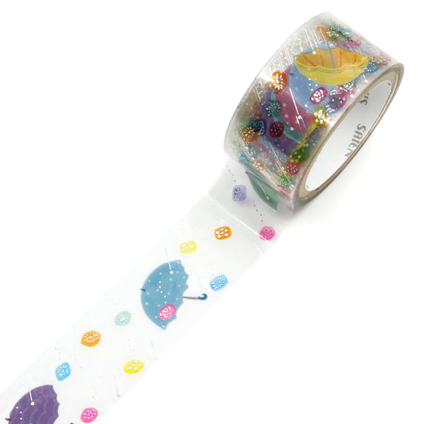 Kamiiso Saien 20mm Twinkle Clear Tape - Rain and Candy (Pack of 10) | papermindstationery.com