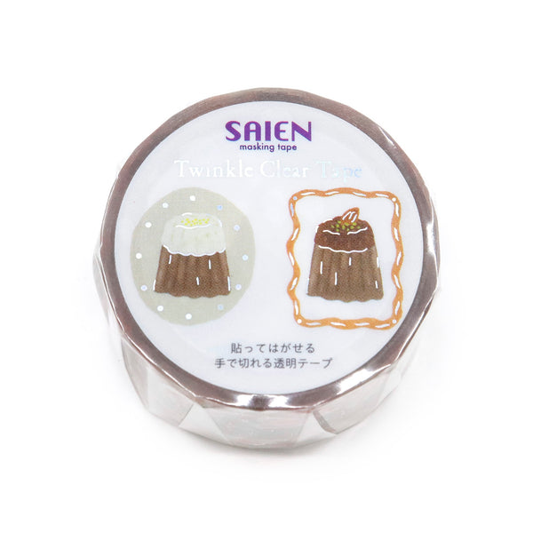 Kamiiso Saien 20mm Twinkle Clear Tape - Funny Time Canelé Brooch (Pack of 10) | papermindstationery.com