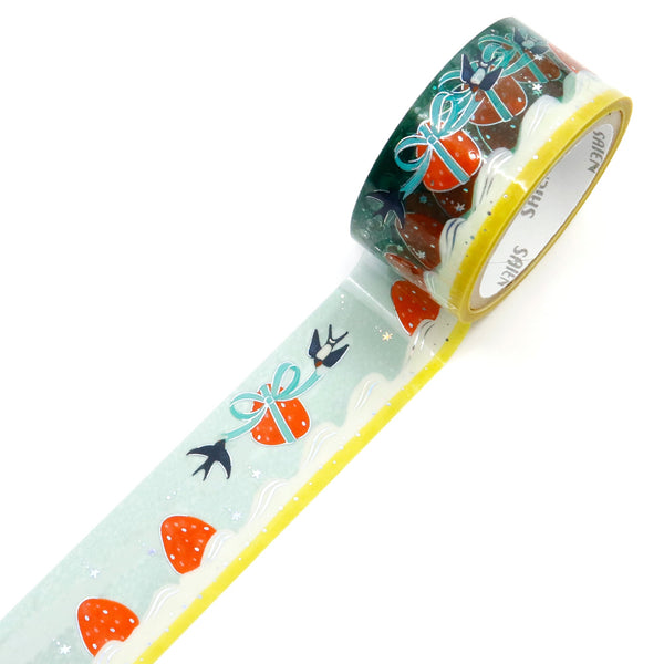 Kamiiso Saien 20mm Twinkle Clear Tape - Carried by a Swallow (Pack of 10) | papermindstationery.com