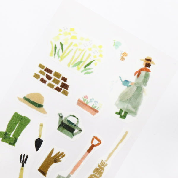 Kamiiso Miki Tamura Masking Stickers - Gardentime (Pack of 10) | papermindstationery.com