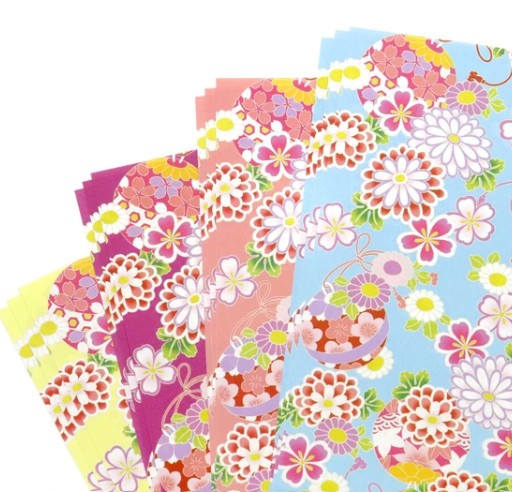Kamiiso Kimono Beauty Stone Paper Origami - Suzu (Bell) [Japanese Pattern]
